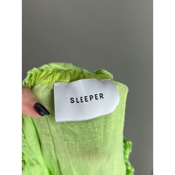 Sleeper Sleeper 100% Linen Loungewear Dress Lime Green Sz 1 Small Womens $318 - Picture 10 of 10